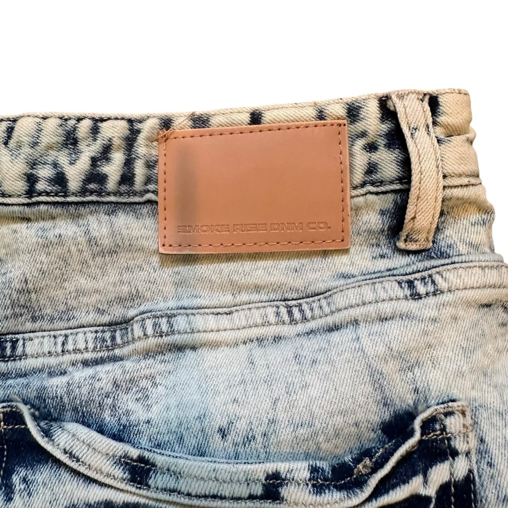 Smoke Rise Jeans Men's 40x32 Moto Pants Distressed Acid Wash Paint Splatter Y2K - Picture 11 of 12